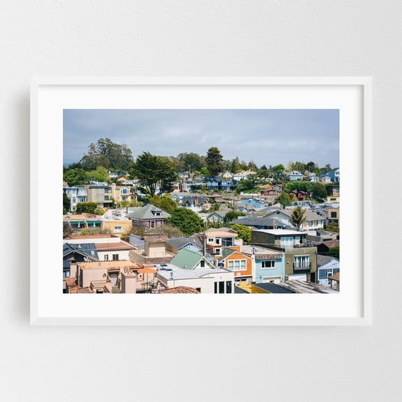 Over Capitola 01 - Capitola California Photography Architecture Cityscape Scenic Landscape White Framed Wall Art Print 16 x 24 inches