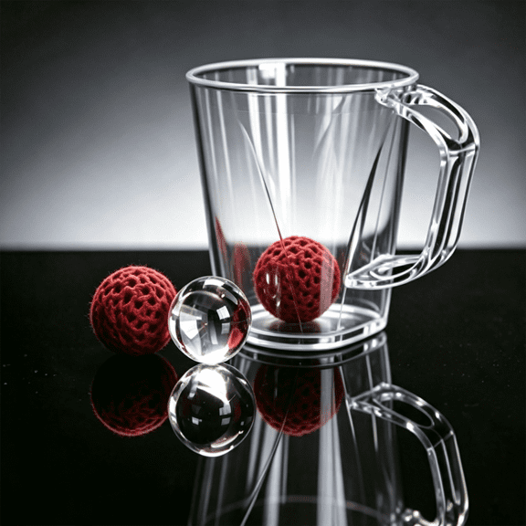 Over Clear Magic Tricks Visual Transparent Cup & Ball Load Vanishes Routine Close-up Stage Illusions Gimmicks Mentalism Props