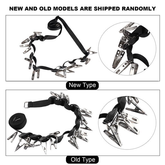 Over Door Baseball Cap Rack with 20 Clips, Stainless Steel Hooks and Dacron Strap, Approx. 2m Length