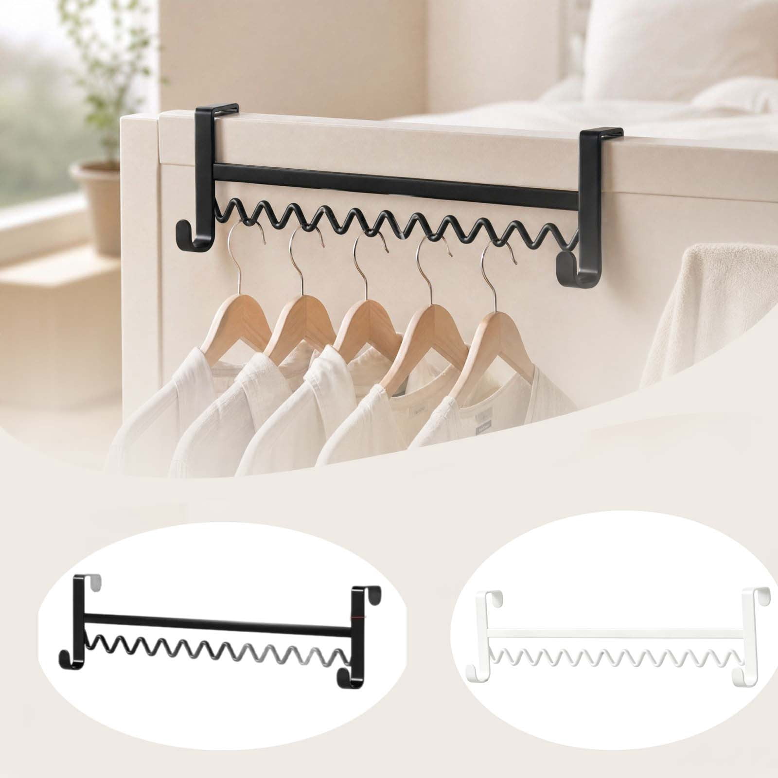 Ward Robe Rak Over Door Clothes Hanger Rack No Drill Wave Shape Hanging Organizer for ...