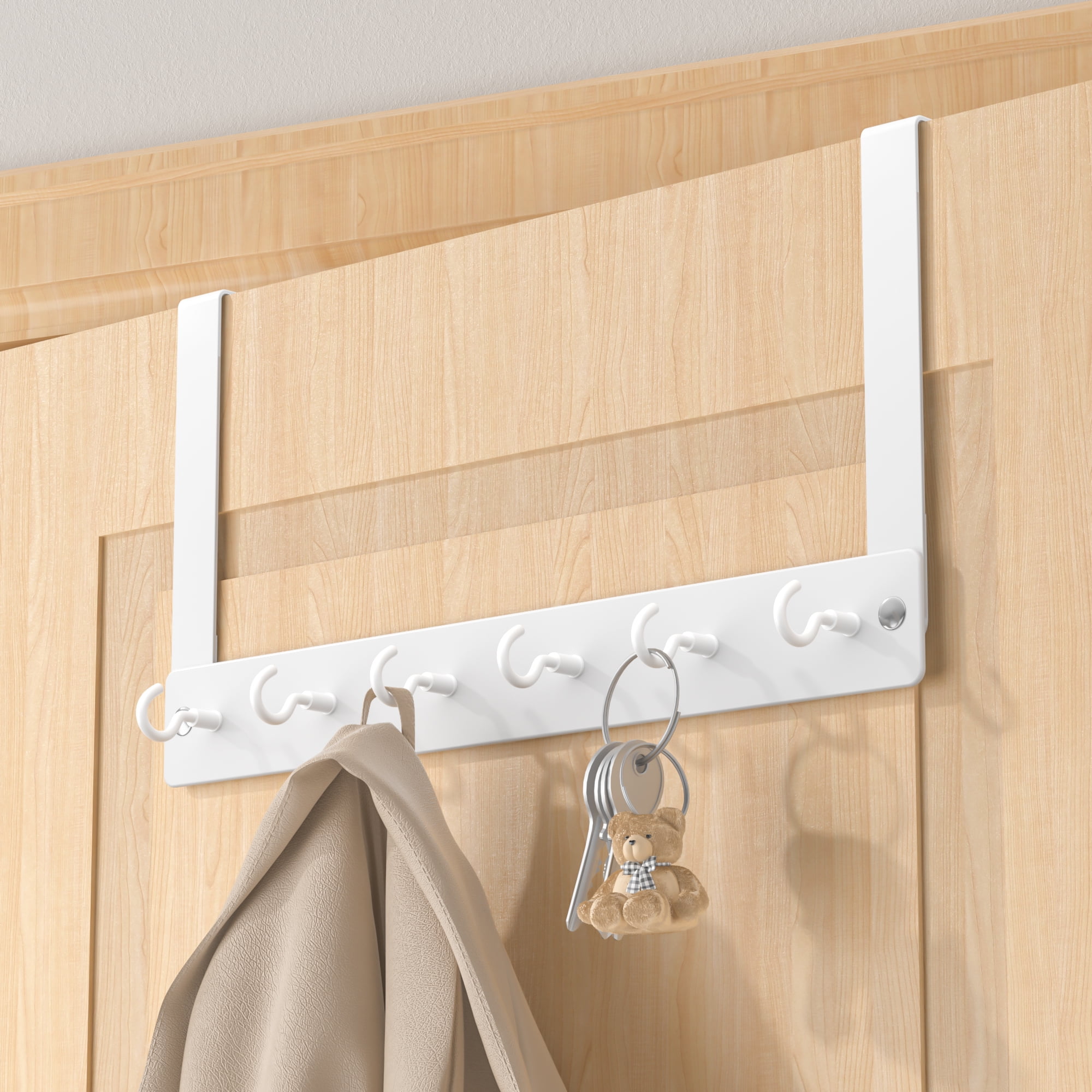 Foraineam 16-Pack Over-The-Door Hooks Fits 1-3/8 Door Vinyl Coated  Stainless Steel Door Hook Hangers