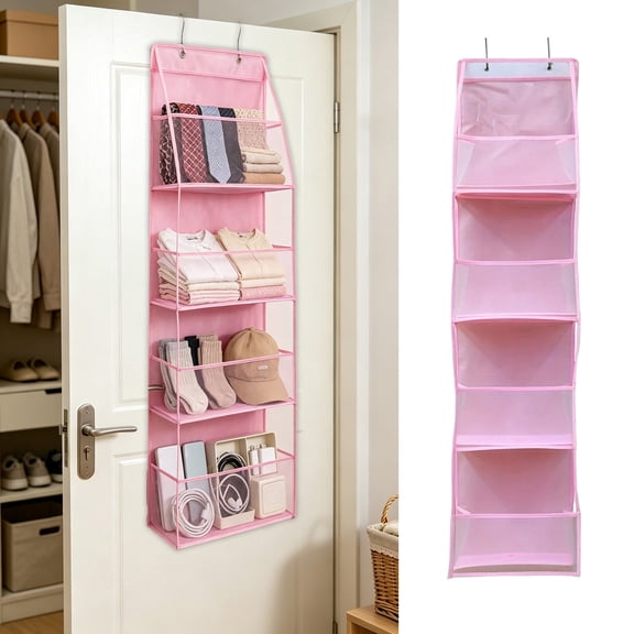 Over Door Hanging Storage Organizer with Mesh Window 4 Pocket Wall Mount for Bedroom Dorm Apartment Closet Space Saving
