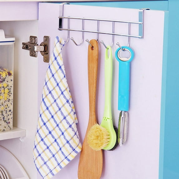 Over Door Home Rack Hook Organizer Bathroom Kitchen Coat Towel Hanger Rack Holder Shelf 5 Hooks