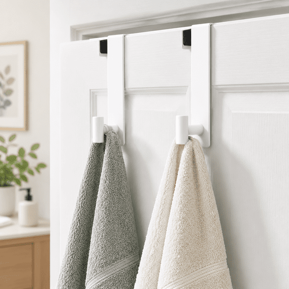 White Baby Robe Over Door Hooks Metal Organizer For Hanging The Storrack Robe Towel ...