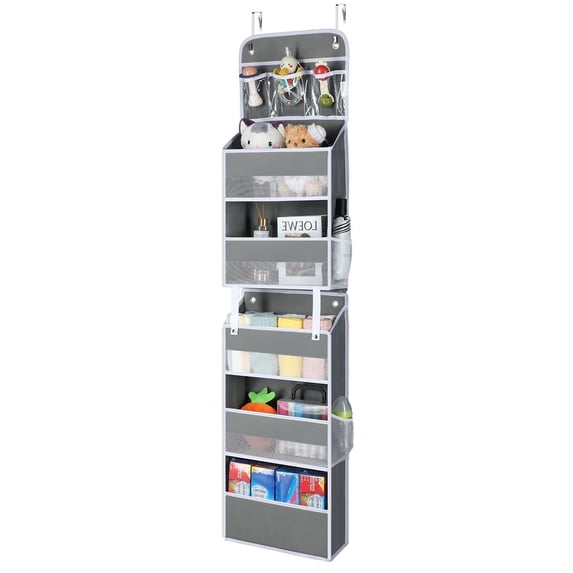 Over Door Organizer, Delamu 1 Split into 2 Hanging Storage Organization for Bathroom, 5-tier Door Organizer Hanging