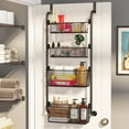Over the Door Pantry Organizer, ZRSDIXKI 4 Tier Metal Pantry Door
