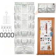 Boczif 52 Pockets Over-the-Door Hanging Shoe Organizers with Accessories Included, White