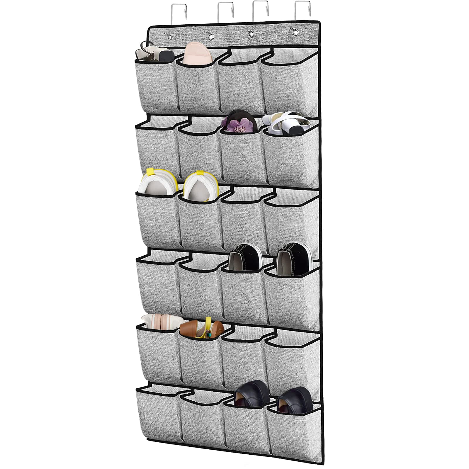 Over the Door Shoe Organizer,Hanging Shoe Rack Storage Holder with 24