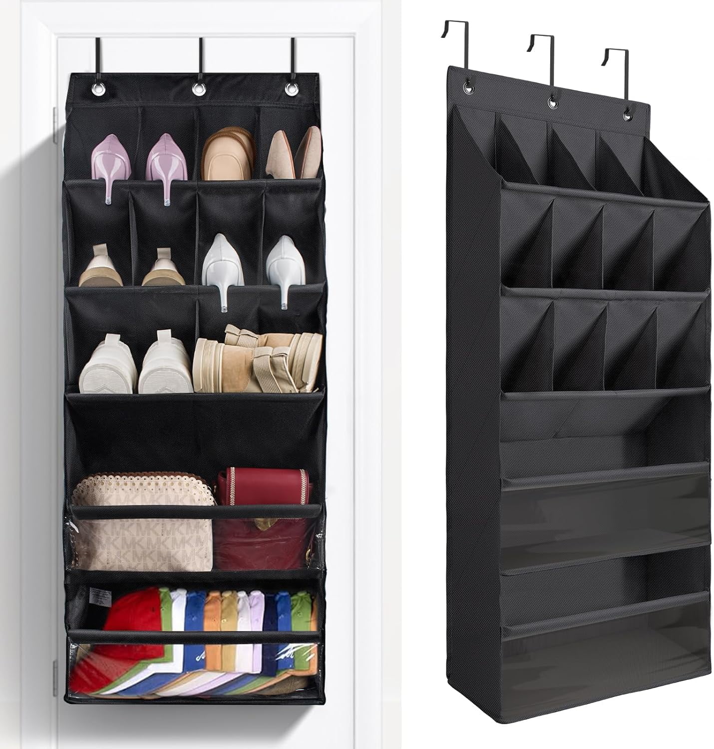 Over the Door Shoe Organizers, Hanging Shoe Organizers with Large