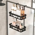 thumbnail image 1 of Over Door Shower Caddy, Black Rustproof Bathroom Organizer, 2-Tier Storage Rack, 11.81x5.31 Inch Shelves, No Drilling Required, 1 of 9