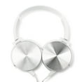 thumbnail image 1 of Over Ear Headphone Earphone Headset with Mic Wired Noise Cancellation Modern Metallic Design - White, 1 of 5