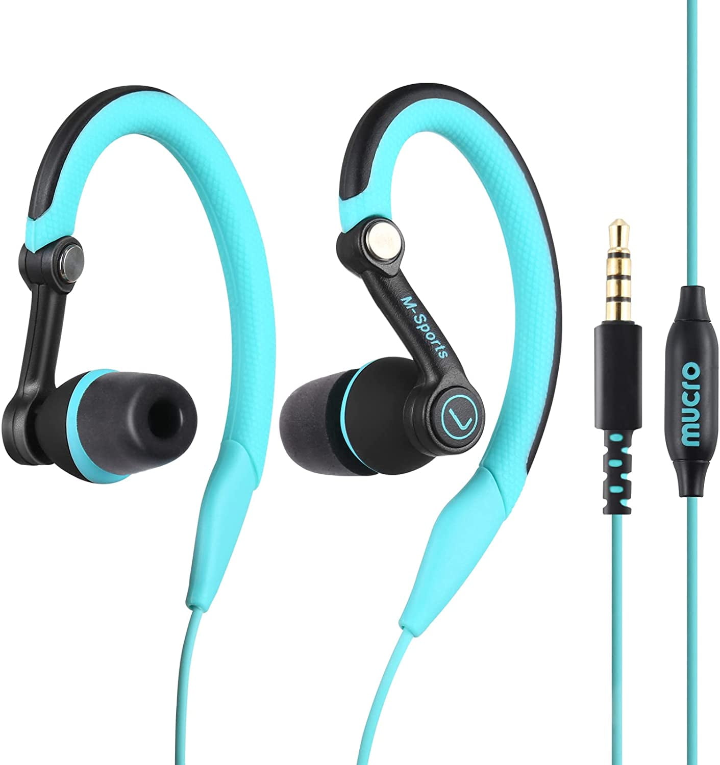 Over Ear Headphones Wired Earbuds with Earhooks Sport Headphone Sweatproof Running Earphones for Workout Jogging Walmart