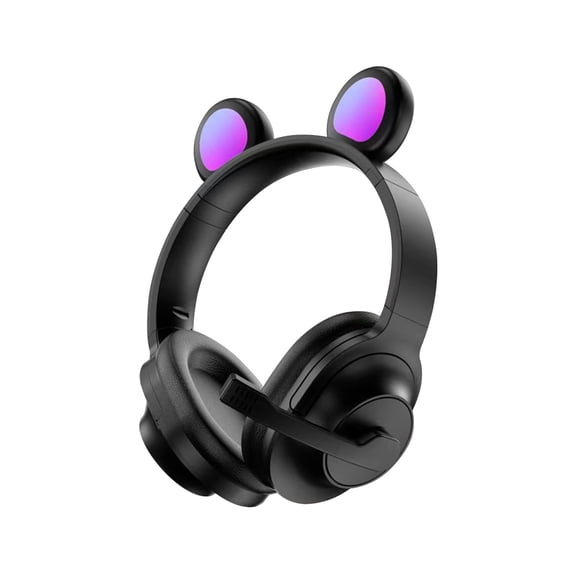 Over-Ear Wired Headphones with Microphone with 1.45m-Tangle-Free Nylon Line&3.5mm Plug,Lightweight Foldable & Portable Headphones for Smartphone,Tablet,Computer,Mp3/4(Black)