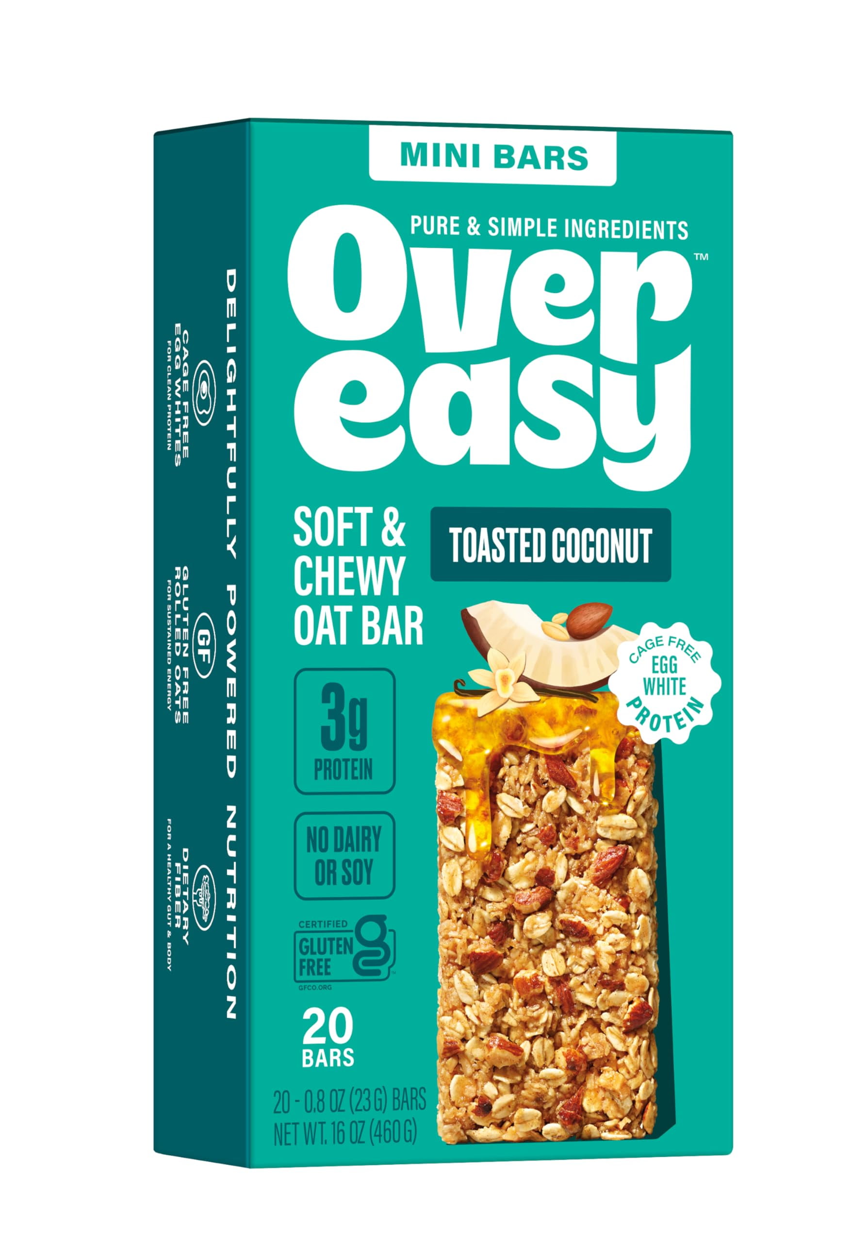 Over Easy Mini Granola HHA1 Breakfast Bars 20 Count, Toasted Coconut