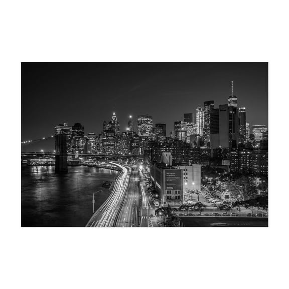 Over FDR 01 B&W - Manhattan New York Photography Unframed Wall Art Print 12 x 18 inches