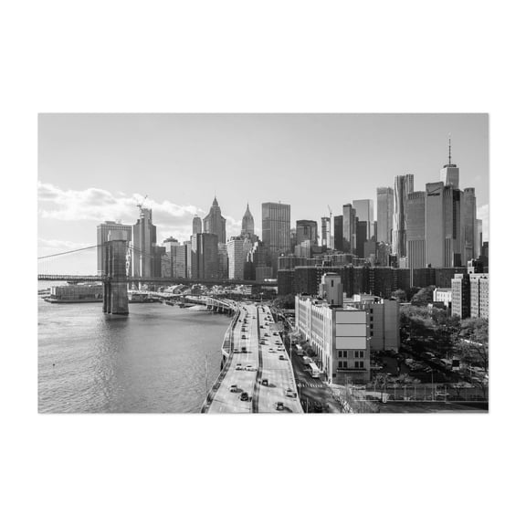 Over FDR 02 B&W - Manhattan New York Photography Unframed Wall Art Print 24 x 36 inches