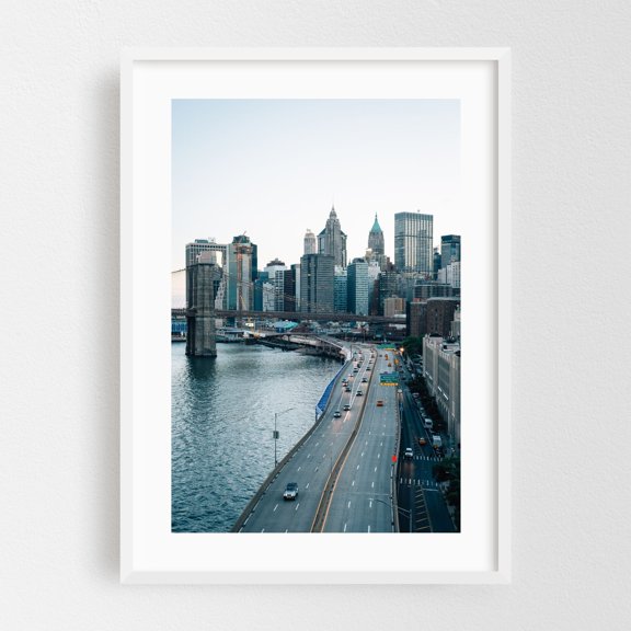 Over FDR 03 - Manhattan New York Photography White Framed Wall Art Print 24 x 36 inches