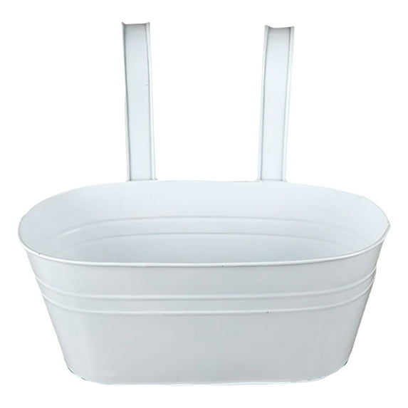 Over Fence Planter Iron Hanging Flower Pot Railing Planter with Detachable Hooks for Home Garden Fence Deck Railing Terrace