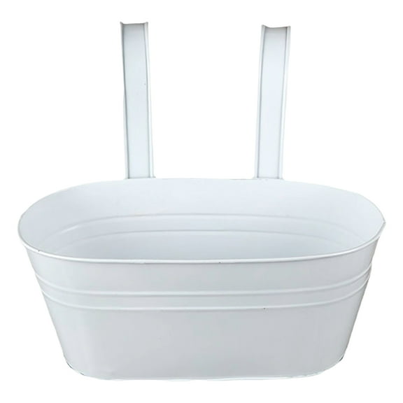 Over Fence Planter Iron Hanging Flower Pot Railing Planter with Detachable Hooks for Home Garden Fence Deck Railing Terrace