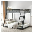 Over Full Bunk Bed with Metal Frame, Guardrail and Ladder, SpaceSaving