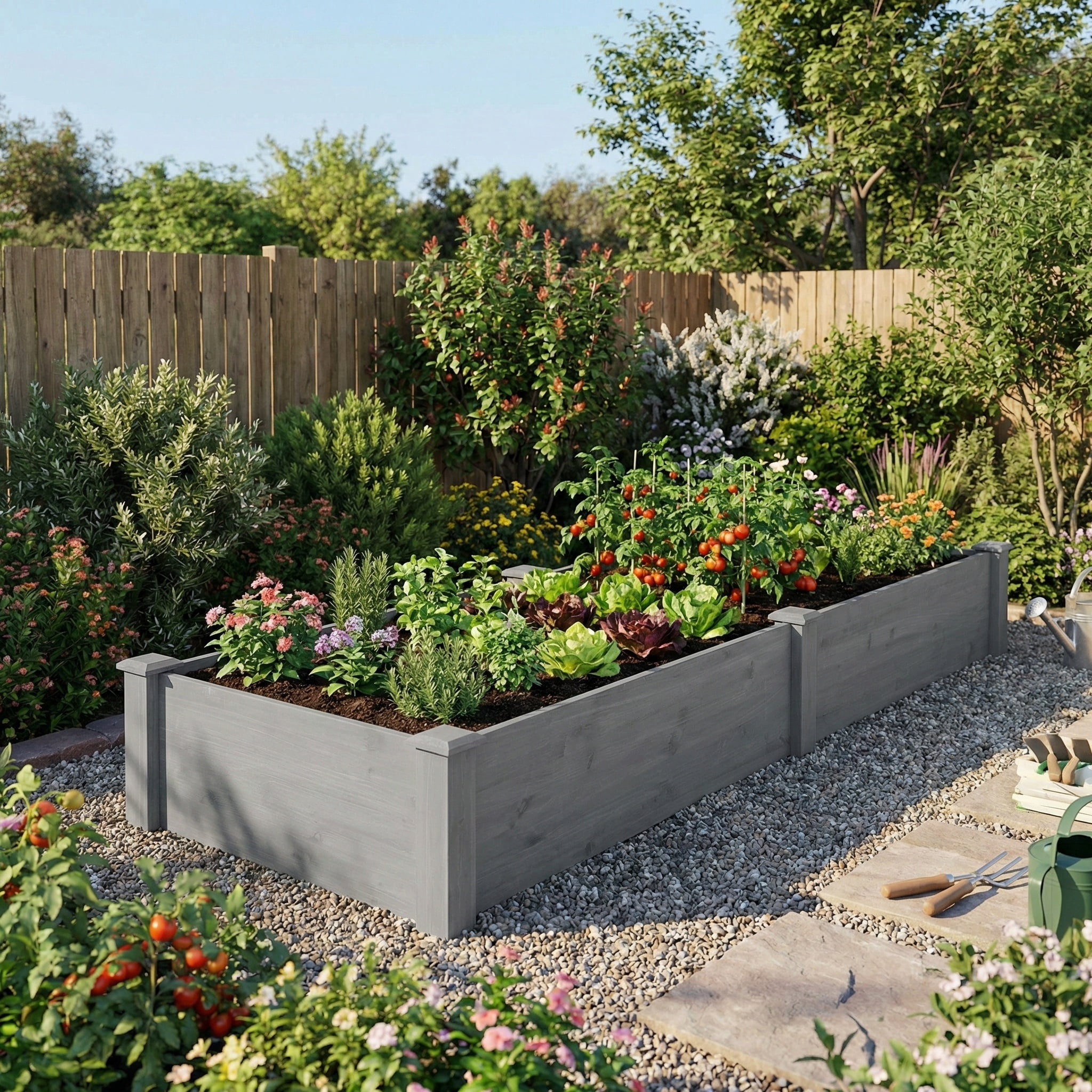 Over Ground Raised Garden Bed 96x28x10'', Large Planter Box, Tool-Free Assembly