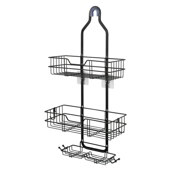 Over Head Shower Caddy Basket with Hooks, 3 Layers Bathroom Storage Rack Shelf
