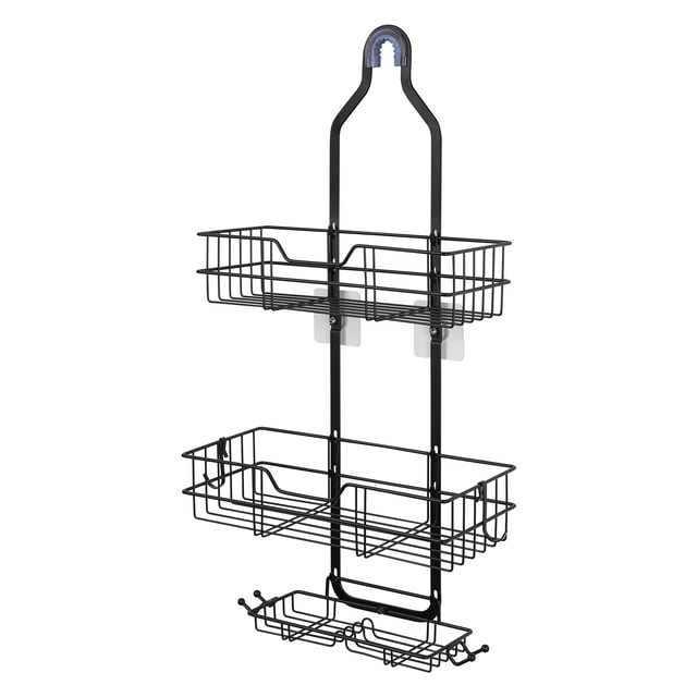 Over Head Shower Caddy Basket with Hooks, 3 Layers Bathroom Storage