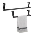 thumbnail image 1 of Over Kitchen Cabinet Towel Bar Rack - Multifunctional Kitchen Towel Holder Hang on Inside or Outside of Doors, Hold Hand, Dish, Tea Towels - 9" and 14" Wide, 2 Pack - Black, 1 of 8