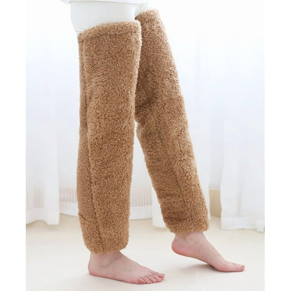 Over Knee High Fuzzy Long Socks Winter Warm Cold Leg Knee Joint Cold-proof Stockings Home Floor Sleeping Socks 1773656642690773