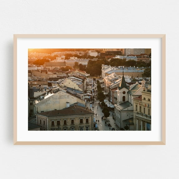 Over Lublin 06 - Lublin Lubelskie Poland Photography Oak Framed Wall Art Print 20 x 30 inches