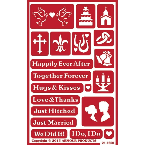 Over 'N' Over Reusable Stencils 5"X8"-Happily Ever After, Pk 3, Armour Products