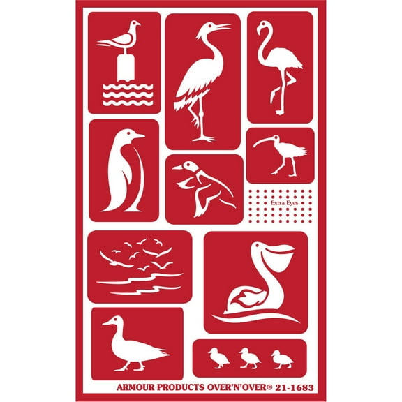 Over 'N' Over Reusable Stencils 5"X8"-Water Birds