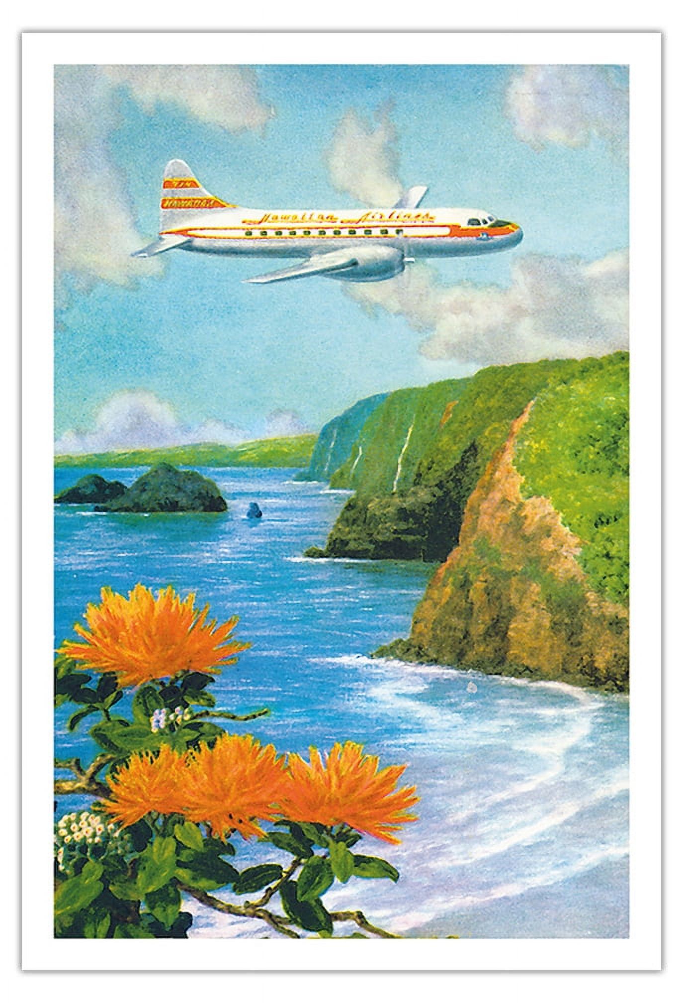 Over Pololu Valley Big Island Hawai'i - Hawaiian Airlines (Convair