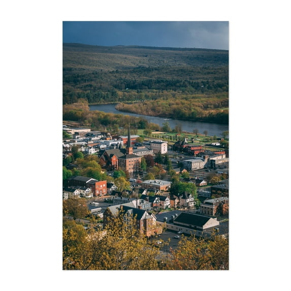 Over Port Jervis 02 - Port Jervis New York Photography Unframed Wall Art Print 5 x 7 inches