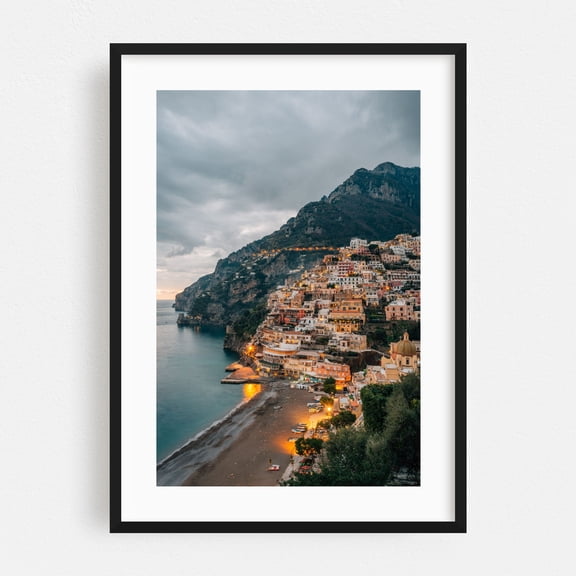 Over Positano 03 - Positano Campania Italy Photography Black Framed Wall Art Print 16 x 20 inches