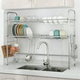 thumbnail image 1 of Over Sink Dish Drying Rack 2-Tier Large Capacity Dish Rack Bowl Shelf Steel, 1 of 7