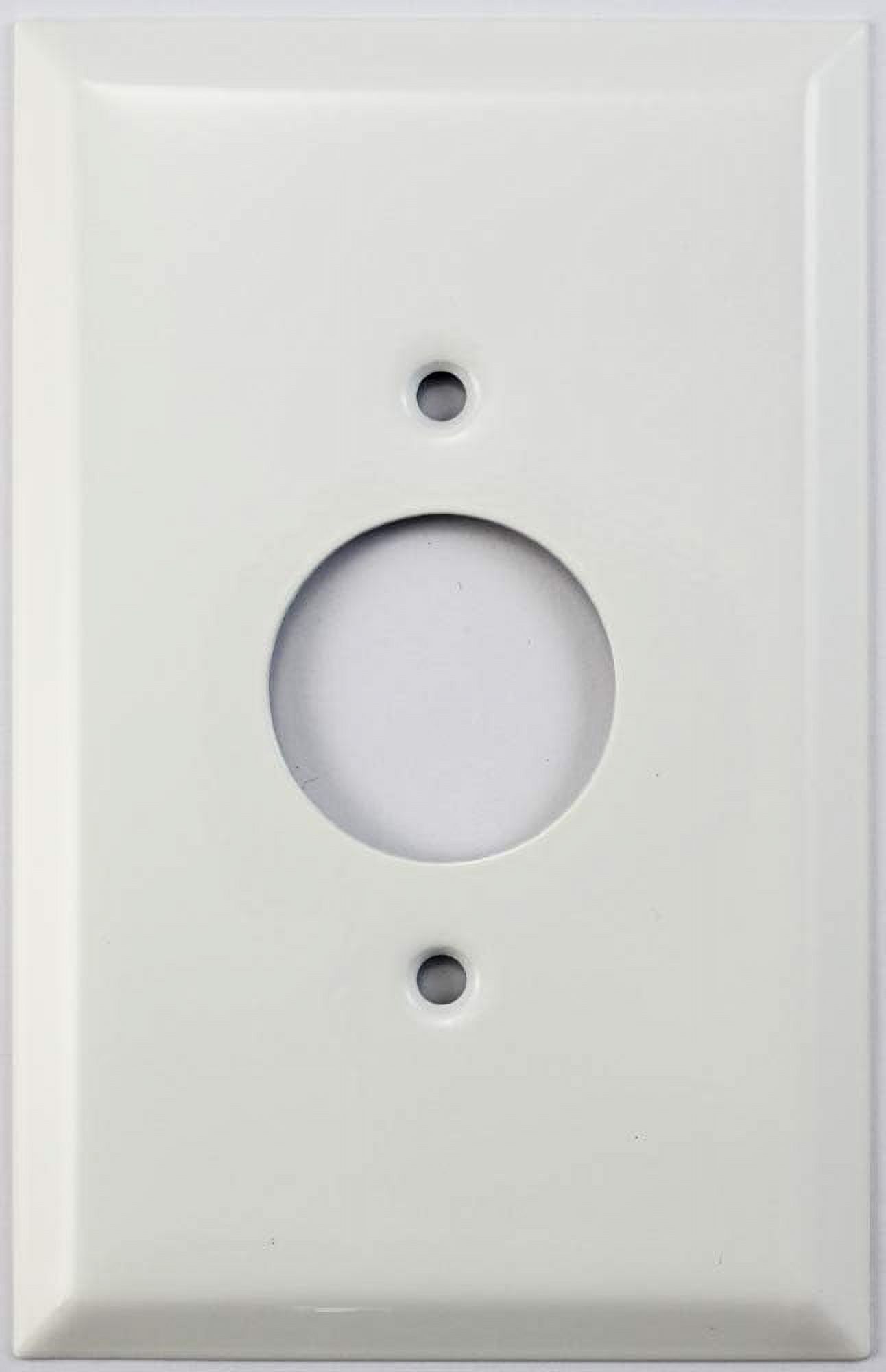 Over Sized Jumbo Smooth White 1 Gang Wall Plate For A Round Single