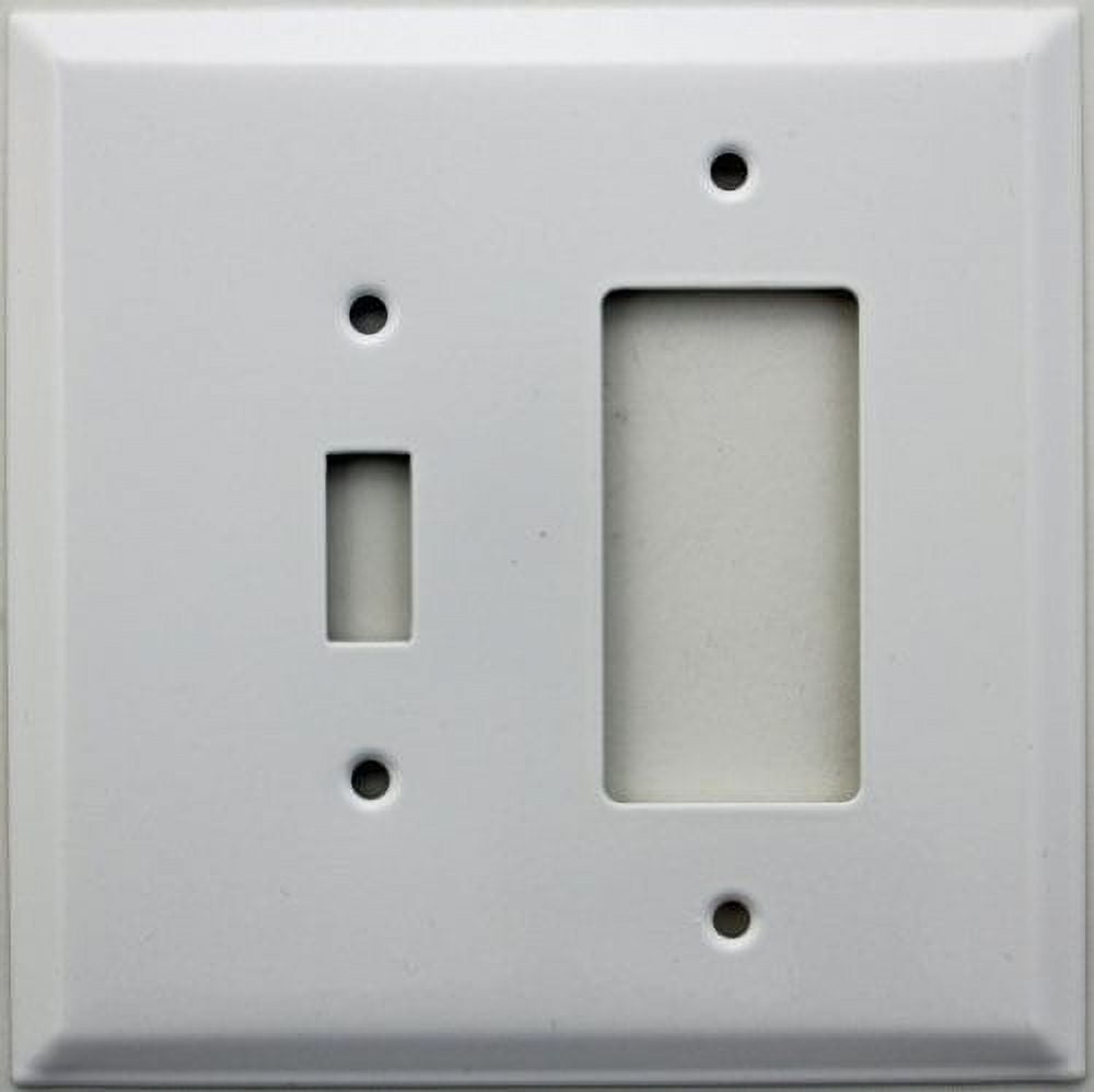 Over Sized Jumbo Smooth White Two Gang Wall Plate One Toggle One GFI