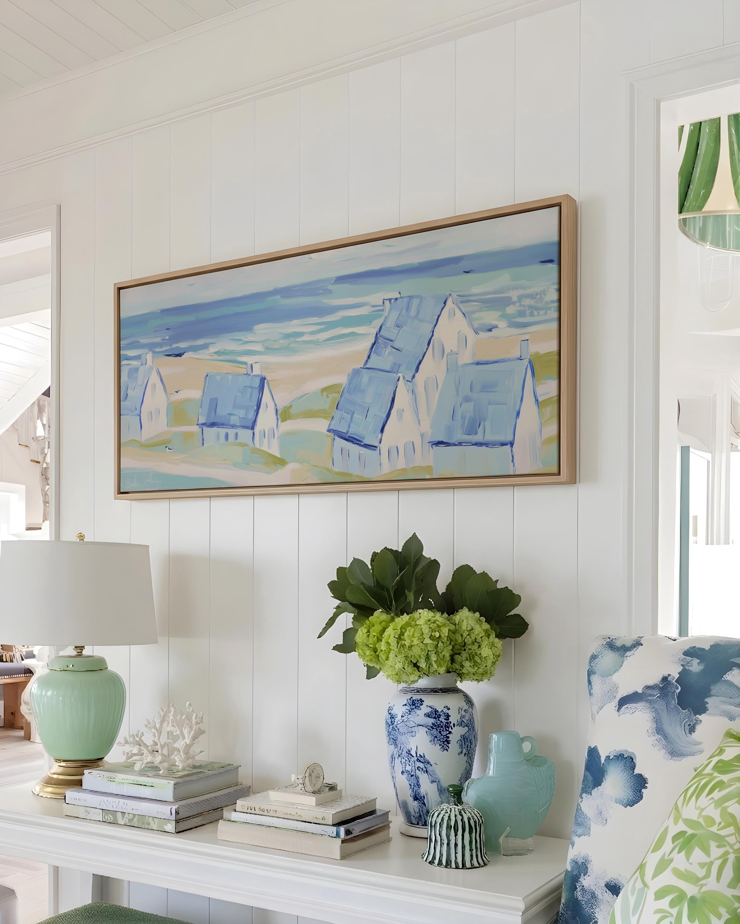 Over Sofa Blue Cape Cod Coastal Cottagecore Nantucket Seaside Beach ...