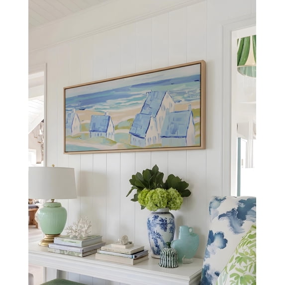 Nantucket Library Over Sofa Blue Cape Cod Coastal Cottagecore Nantucket Seaside Beach ...