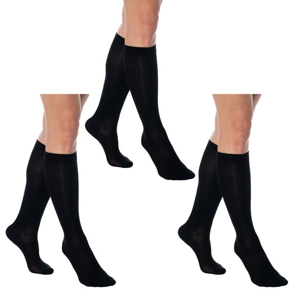 Over The Calf Socks for Men and Women Black 3 PAIRS Boot Socks Size 9-11