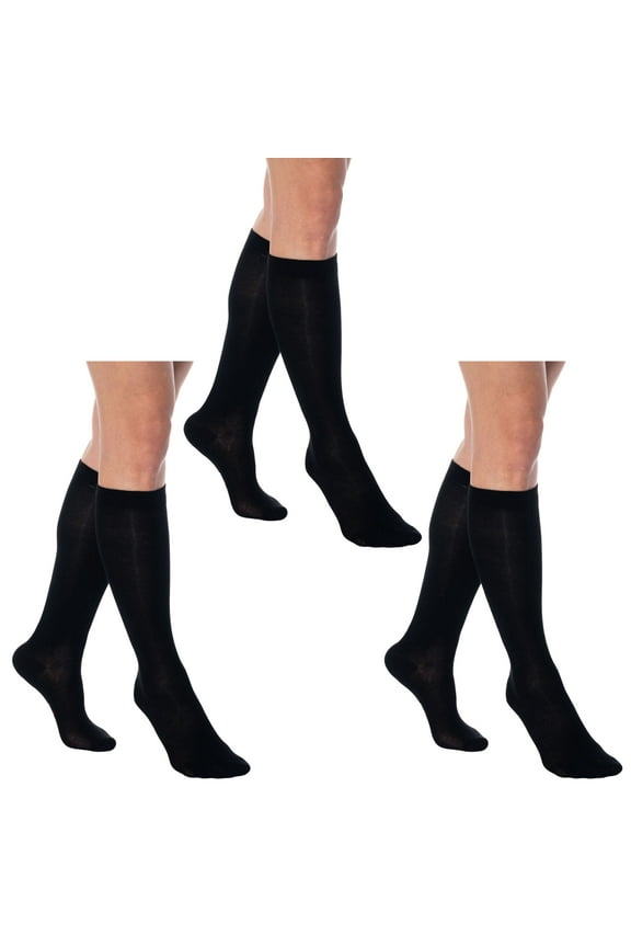 Over The Calf Socks for Men and Women Black 3 PAIRS Boot Socks Size 9-11