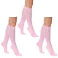 thumbnail image 1 of Over The Calf Socks for Men and Women Pink 3 PAIRS Boot Socks Size 9-11, 1 of 7
