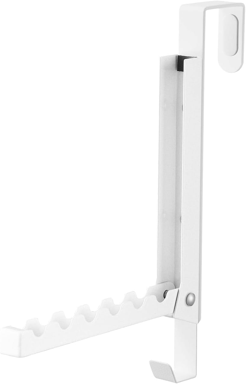 White Steel Over-the-Door Folding Hook Rack