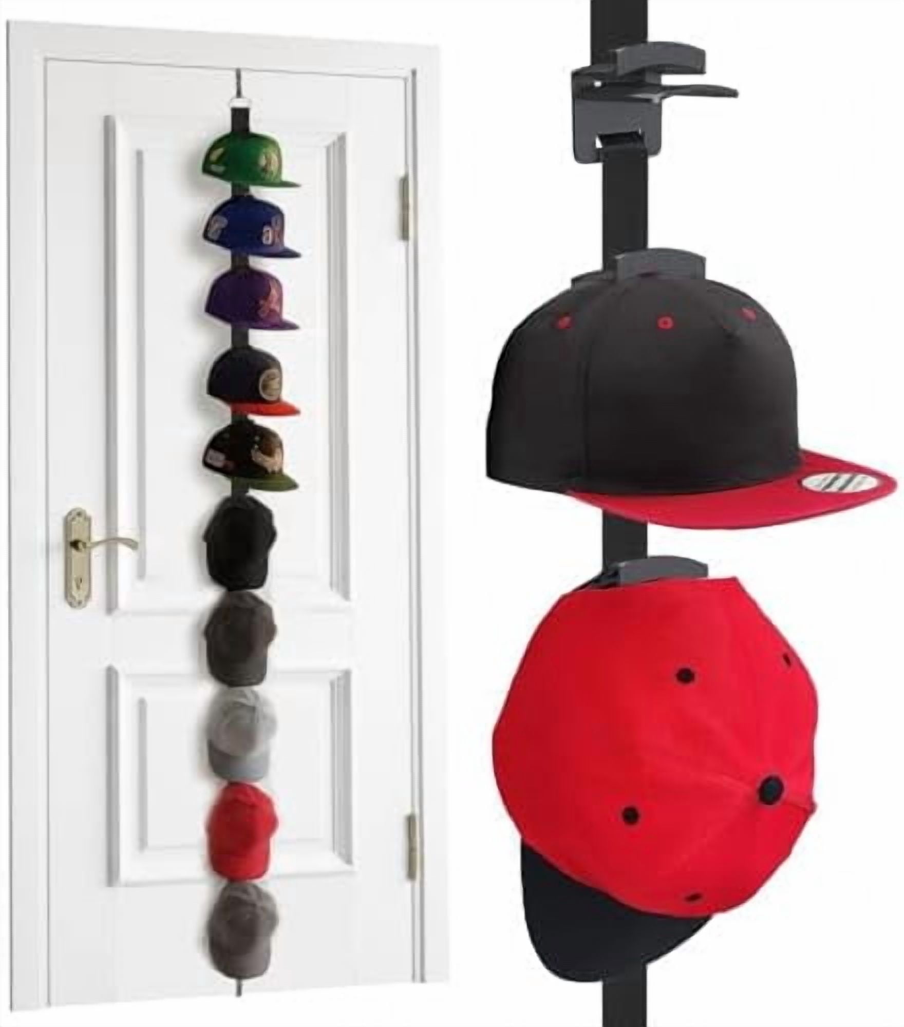 Over-The-Door Cap Organizer, Two-Way Hanging Display Hooks for Baseball ...