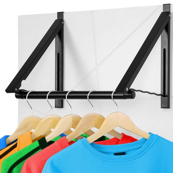 Over The Door Hanger Foldable,Over The Door Rack for Clothes, Towels, Coats -Black