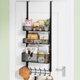 Over The Door Hanger with Coat Hooks and 3 Baskets, Rustproof Over The ...
