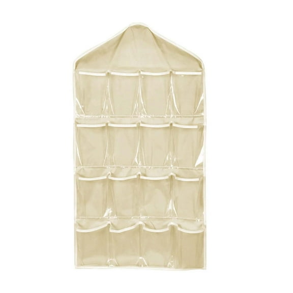 Home Textile Storage Efficient Door Hanging Shoe Organizer with 16 Clear Pockets Over Door Hanging Bag for Closet Organization and Space Saving