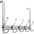 thumbnail image 1 of Over The Door Hook Hanger - 5 Tri Hooks, Heavy Duty Over The Door Towel Rack Coat Rack for Clothes Hat Towel, Silver, 1 of 6