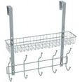 thumbnail image 1 of Over The Door Hook Hanging Organizer with Mesh Basket, Hanging Rack, Silver by ONLINE, 1 of 7